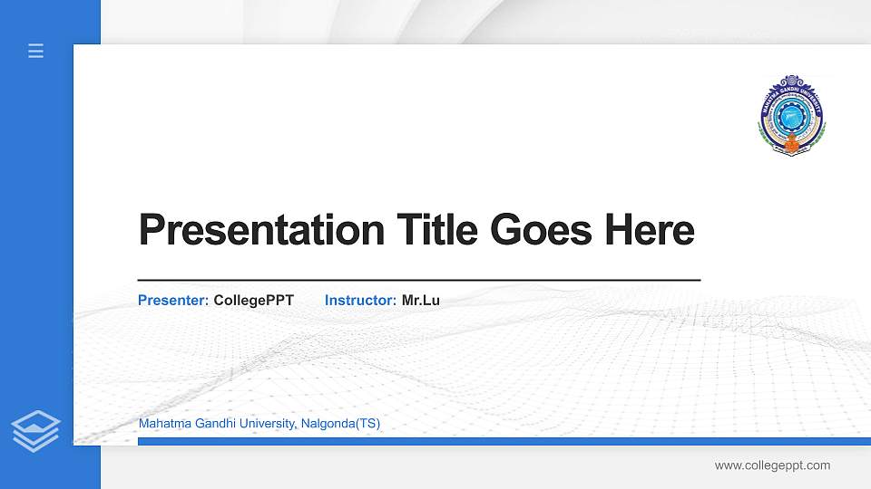 Mahatma Gandhi University, Nalgonda(TS) Thesis Proposal/Graduation Defense PPT Template16:9 ratio PPT effect preview image