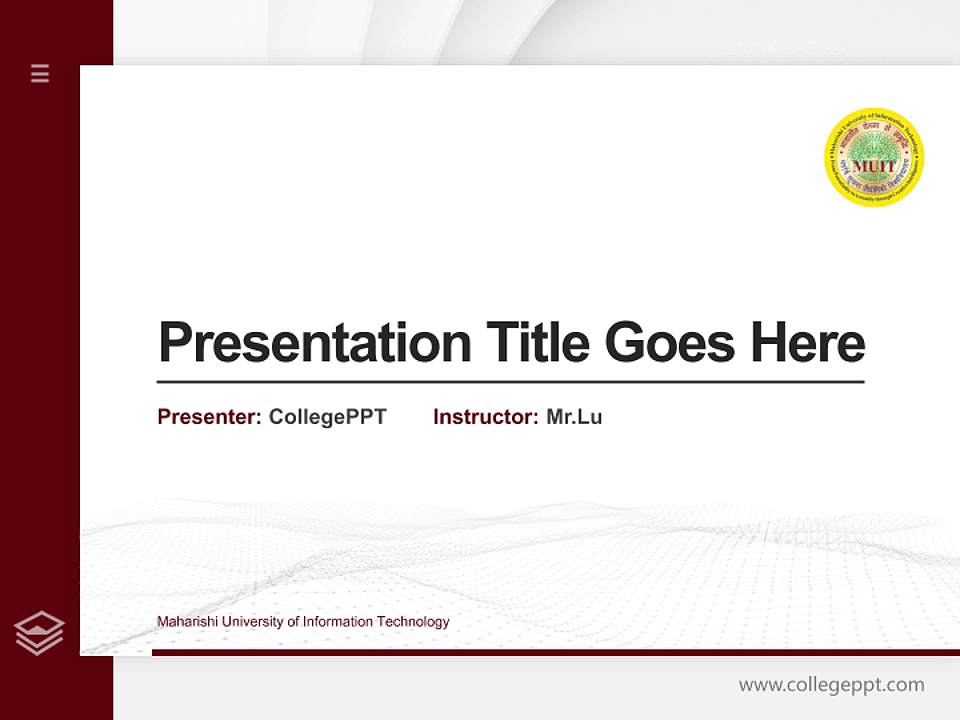 Maharishi University of Information Technology Thesis Proposal/Graduation Defense PPT Template4:3 ratio PPT effect preview image5