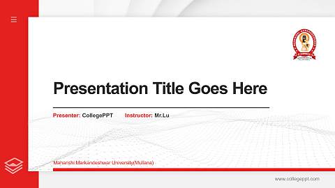 Maharishi Markandeshwar University(Mullana) Thesis Proposal/Graduation Defense PPT Template