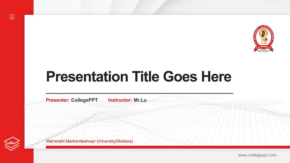 Maharishi Markandeshwar University(Mullana) Thesis Proposal/Graduation Defense PPT Template16:9 ratio PPT effect preview image