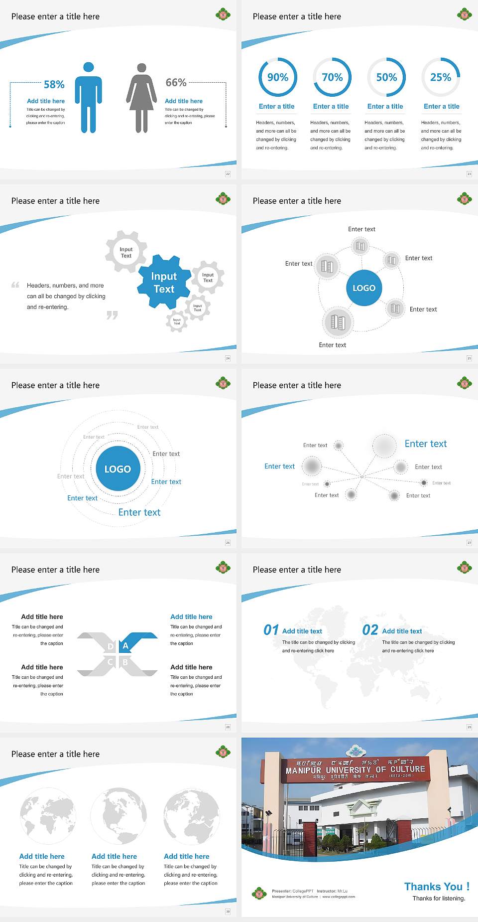 Manipur University of Culture Course/Courseware Creation PPT Template4:3 ratio PPT effect preview image4