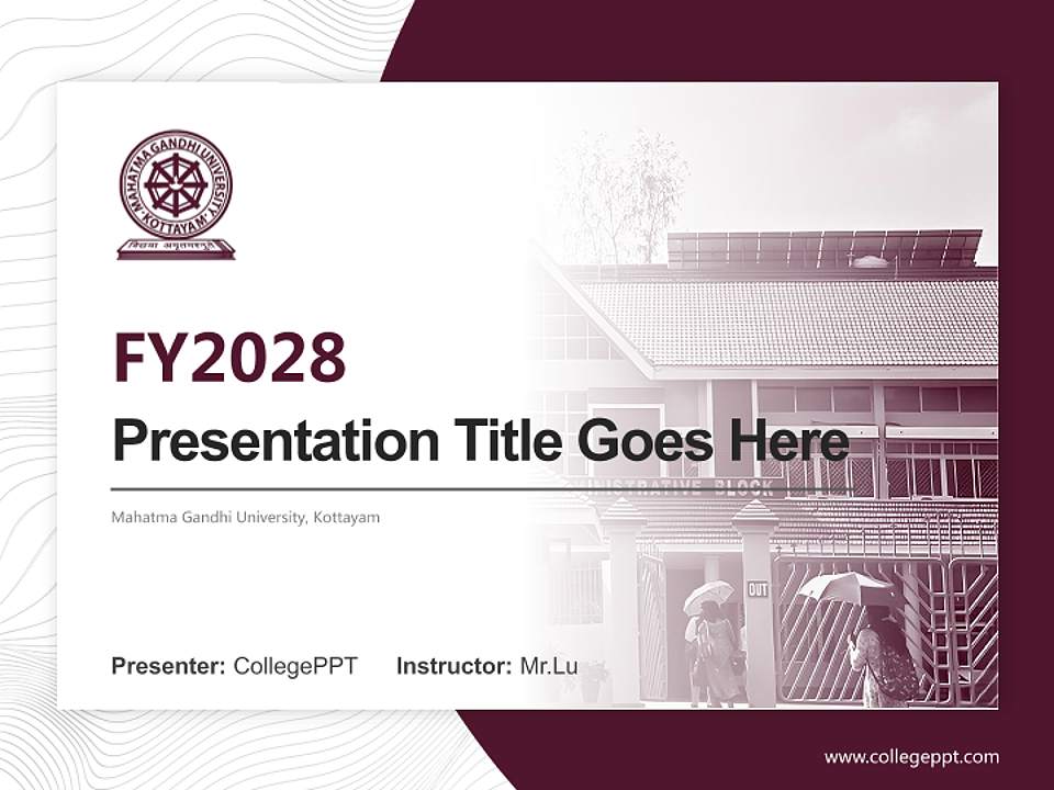 Mahatma Gandhi University, Kottayam Academic Presentation/Research Findings Report PPT Template4:3 ratio PPT effect preview image5