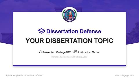 Maharishi Dayanand University Graduation Thesis Defense PPT Template