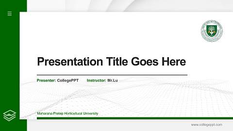 Maharana Pratap Horticultural University Thesis Proposal/Graduation Defense PPT Template