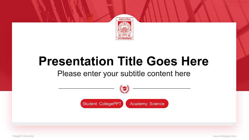 Magadh University National Scholarship Defense PPT Template16:9 ratio PPT effect preview image