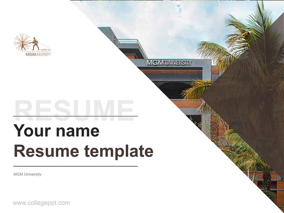 MGM University Resume PPT Template4:3 ratio PPT effect preview image5