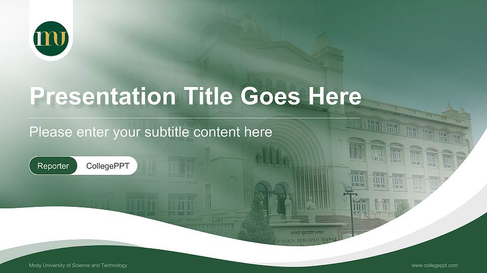 Mody University of Science and Technology Lecture Sharing and Networking Event PPT Template16:9 ratio PPT effect preview image