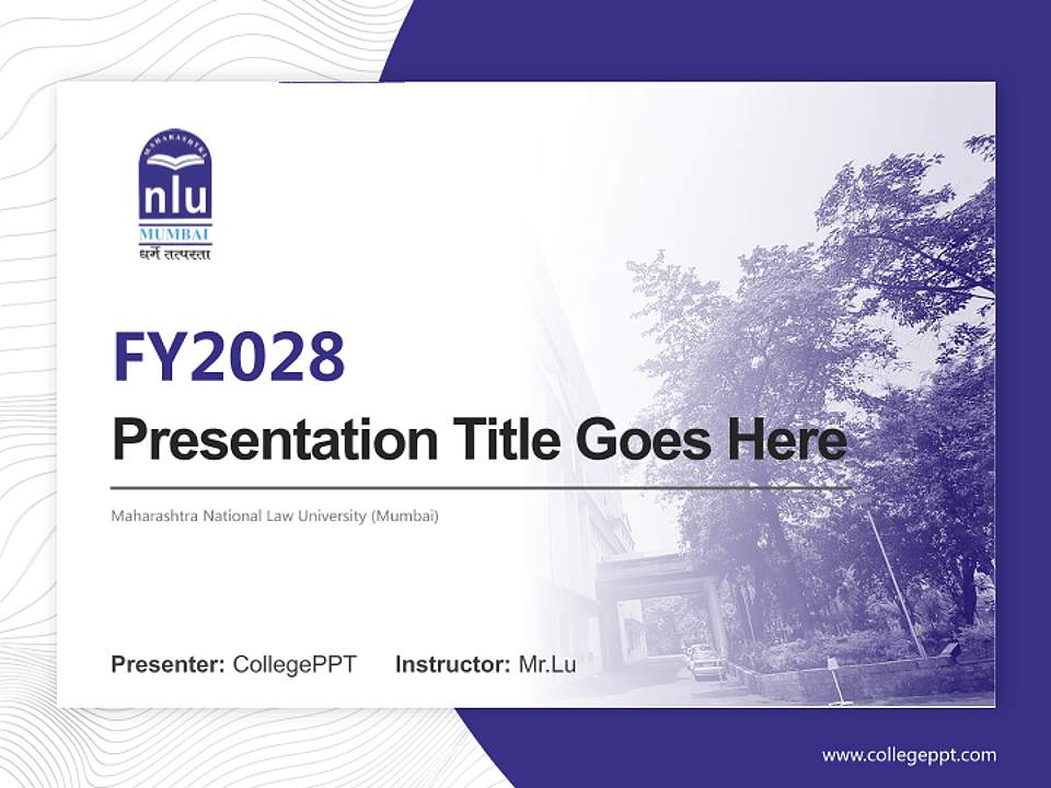 Maharashtra National Law University (Mumbai) Academic Presentation/Research Findings Report PPT Template4:3 ratio PPT effect preview image5