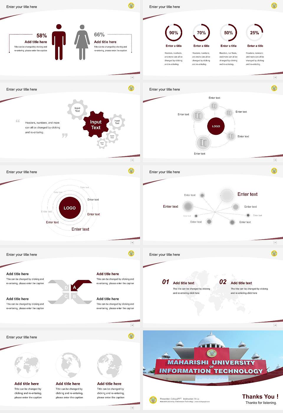 Maharishi University of Information Technology Course/Courseware Creation PPT Template16:9 ratio PPT effect preview image4