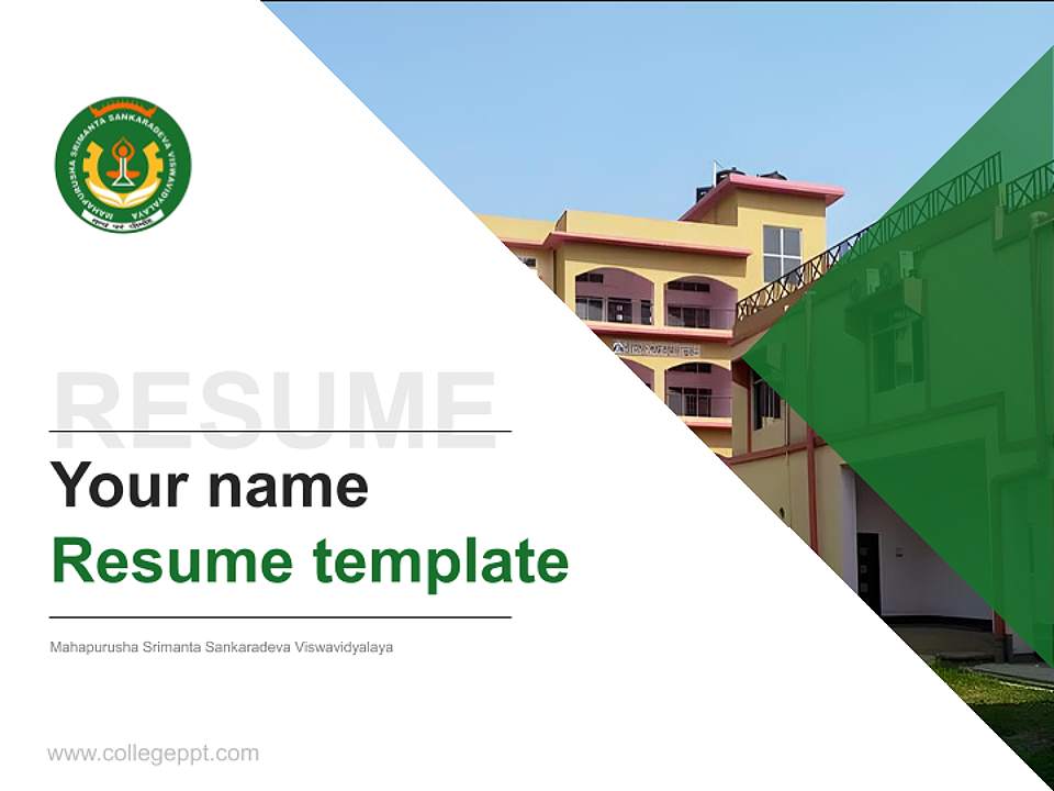 Mahapurusha Srimanta Sankaradeva Viswavidyalaya Resume PPT Template4:3 ratio PPT effect preview image5