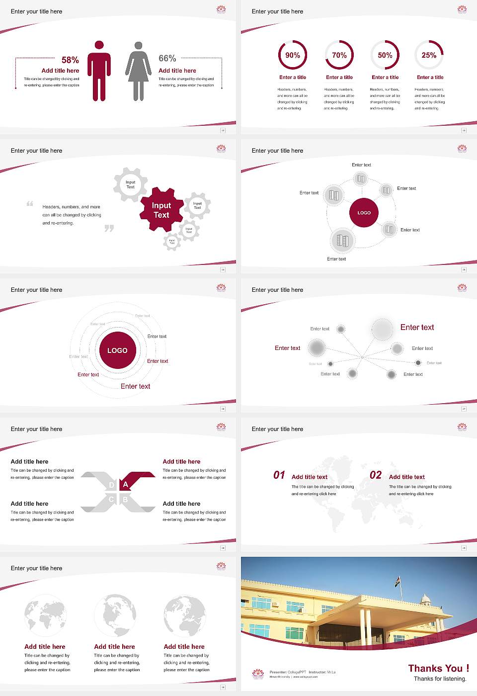 Mewar University Course/Courseware Creation PPT Template16:9 ratio PPT effect preview image4