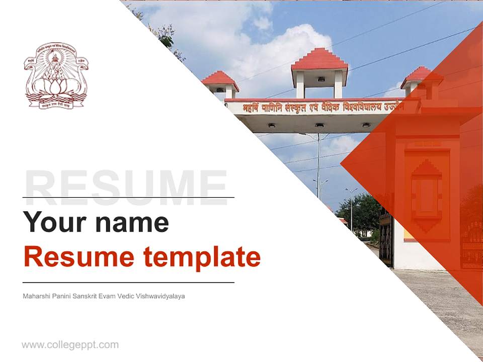 Maharshi Panini Sanskrit Evam Vedic Vishwavidyalaya Resume PPT Template4:3 ratio PPT effect preview image5