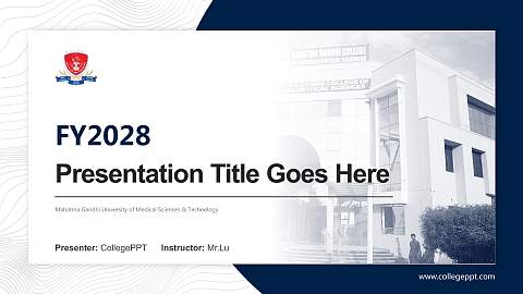 Mahatma Gandhi University of Medical Sciences & Technology Academic Presentation/Research Findings Report PPT Template
