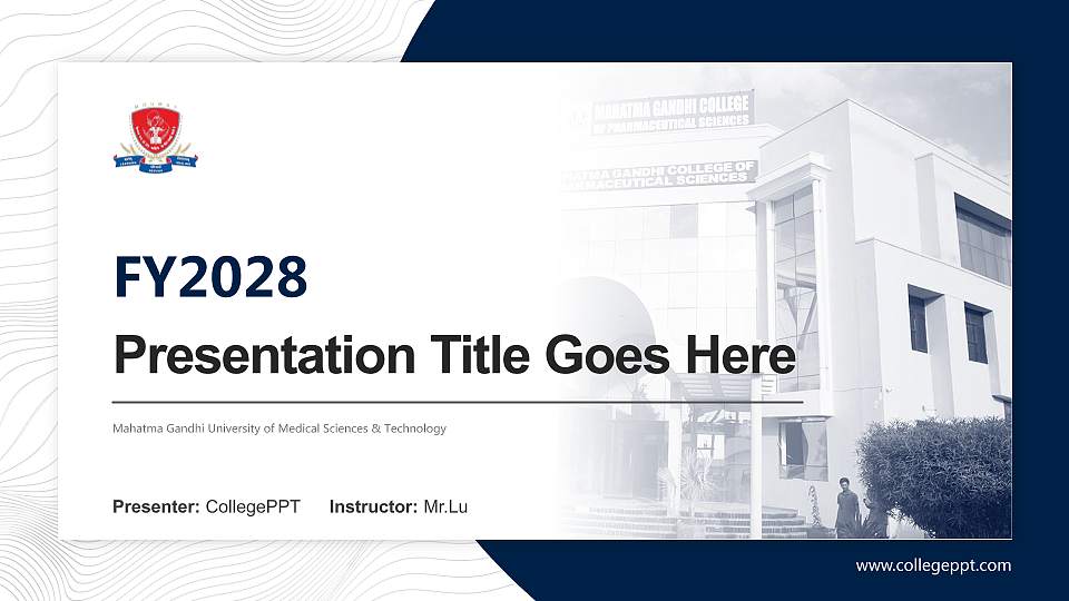 Mahatma Gandhi University of Medical Sciences & Technology Academic Presentation/Research Findings Report PPT Template16:9 ratio PPT effect preview image1