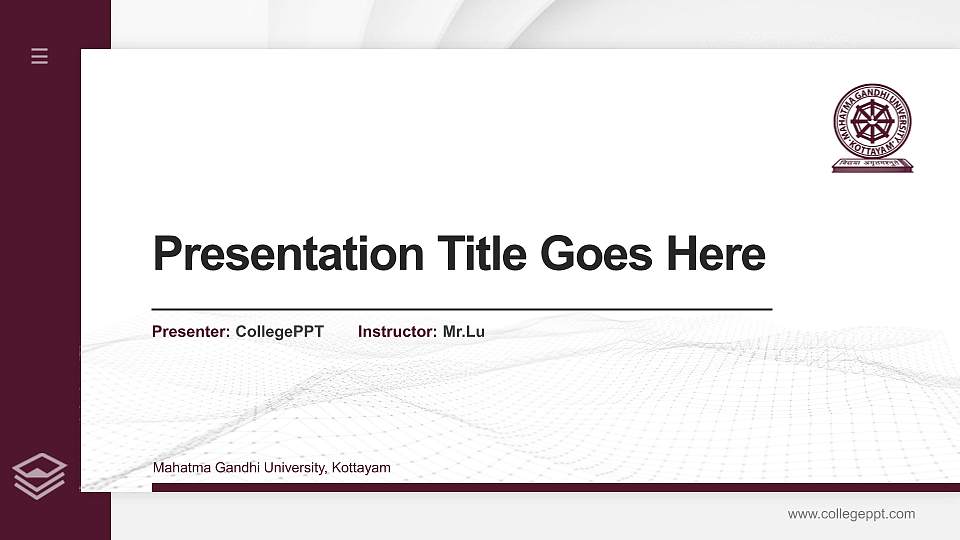 Mahatma Gandhi University, Kottayam Thesis Proposal/Graduation Defense PPT Template16:9 ratio PPT effect preview image1