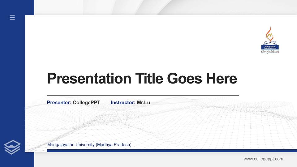 Mangalayatan University (Madhya Pradesh) Thesis Proposal/Graduation Defense PPT Template16:9 ratio PPT effect preview image