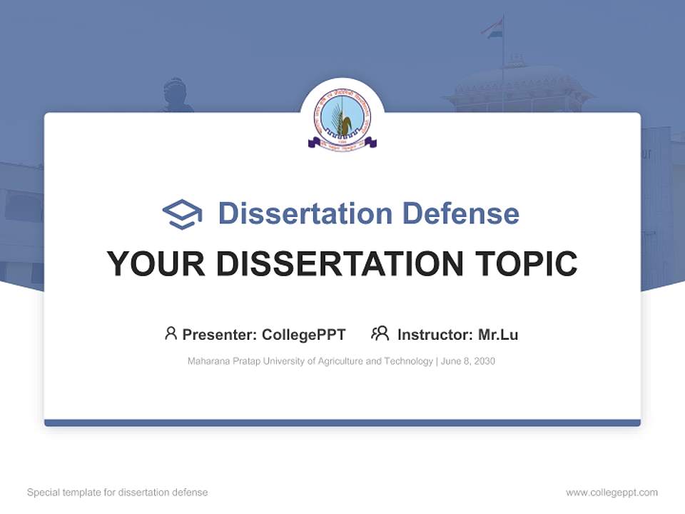 Maharana Pratap University of Agriculture and Technology Graduation Thesis Defense PPT Template4:3 ratio PPT effect preview image7