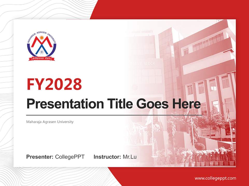 Maharaja Agrasen University Academic Presentation/Research Findings Report PPT Template4:3 ratio PPT effect preview image5