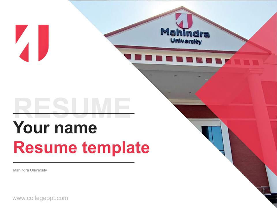 Mahindra University Resume PPT Template4:3 ratio PPT effect preview image5