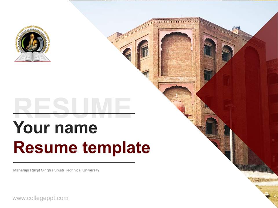 Maharaja Ranjit Singh Punjab Technical University Resume PPT Template4:3 ratio PPT effect preview image5