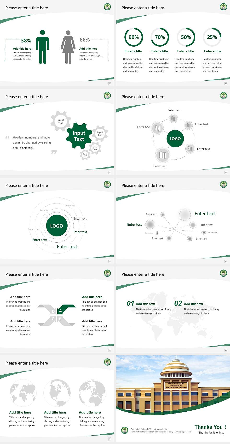 Mahatma Gandhi University of Horticulture and Forestry Course/Courseware Creation PPT Template4:3 ratio PPT effect preview image4