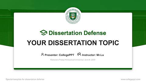 Maharana Pratap Horticultural University Graduation Thesis Defense PPT Template