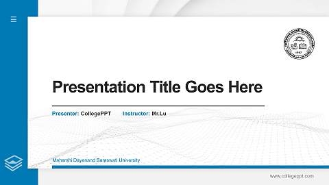 Maharshi Dayanand Saraswati University Thesis Proposal/Graduation Defense PPT Template