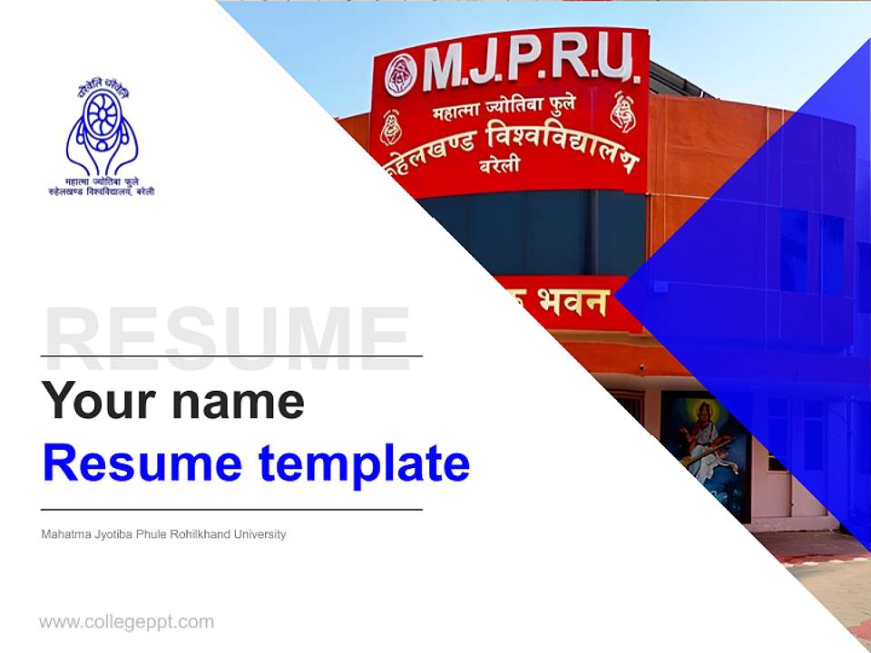 Mahatma Jyotiba Phule Rohilkhand University Resume PPT Template4:3 ratio PPT effect preview image5