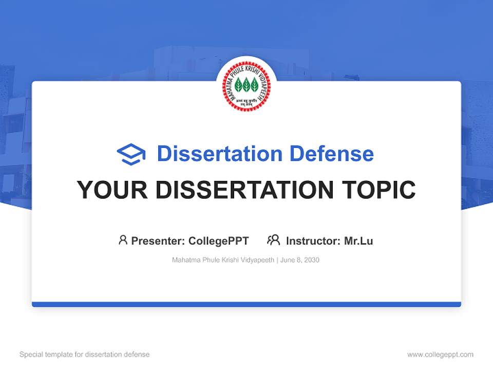 Mahatma Phule Krishi Vidyapeeth Graduation Thesis Defense PPT Template4:3 ratio PPT effect preview image7