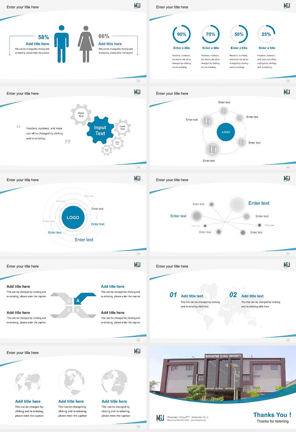 Mansarovar Global University Course/Courseware Creation PPT Template16:9 ratio PPT effect preview image4