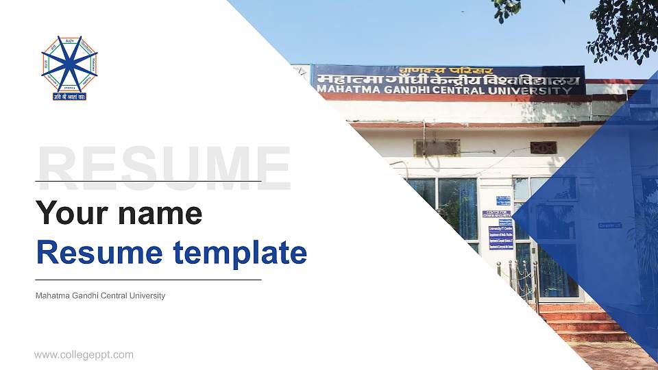Mahatma Gandhi Central University Resume PPT Template16:9 ratio PPT effect preview image