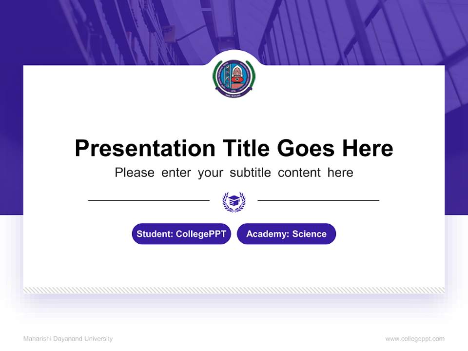 Maharishi Dayanand University National Scholarship Defense PPT Template4:3 ratio PPT effect preview image4