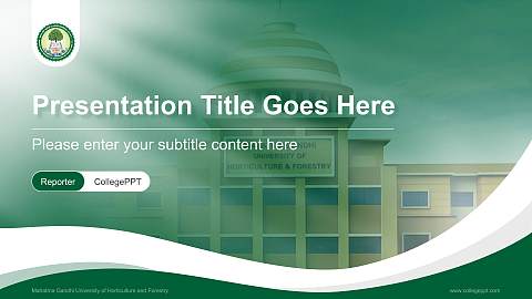Mahatma Gandhi University of Horticulture and Forestry Lecture Sharing and Networking Event PPT Template