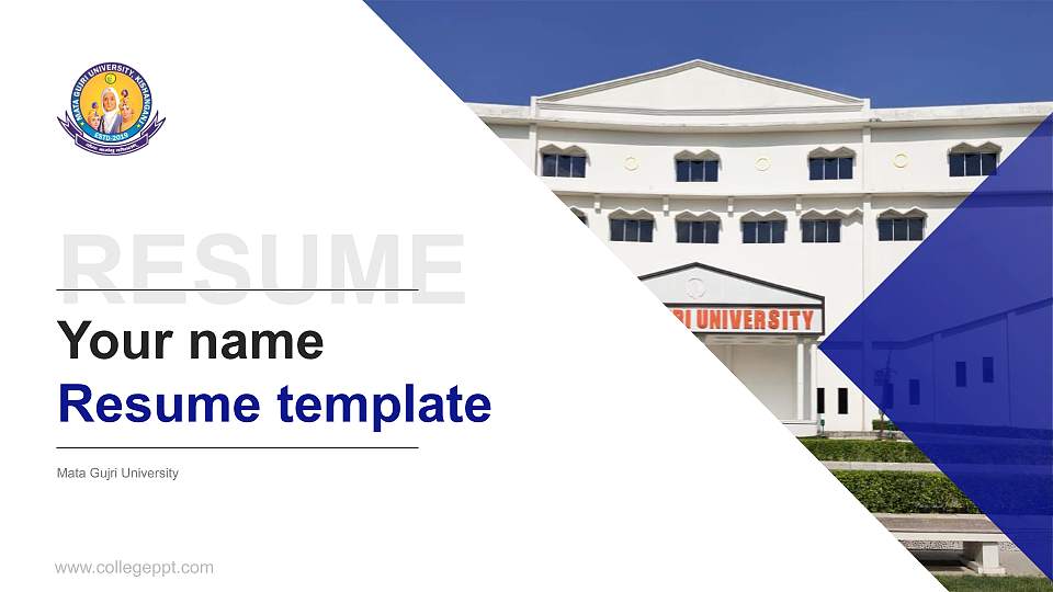 Mata Gujri University Resume PPT Template16:9 ratio PPT effect preview image