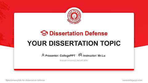 Manipur University Graduation Thesis Defense PPT Template