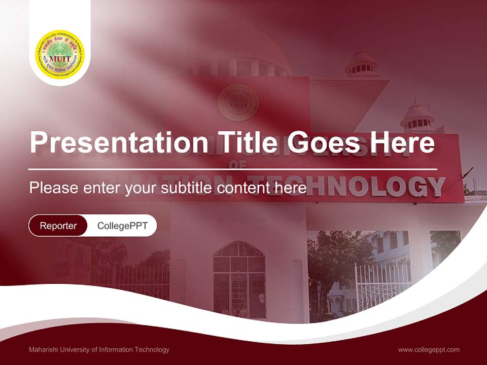 Maharishi University of Information Technology Lecture Sharing and Networking Event PPT Template4:3 ratio PPT effect preview image4