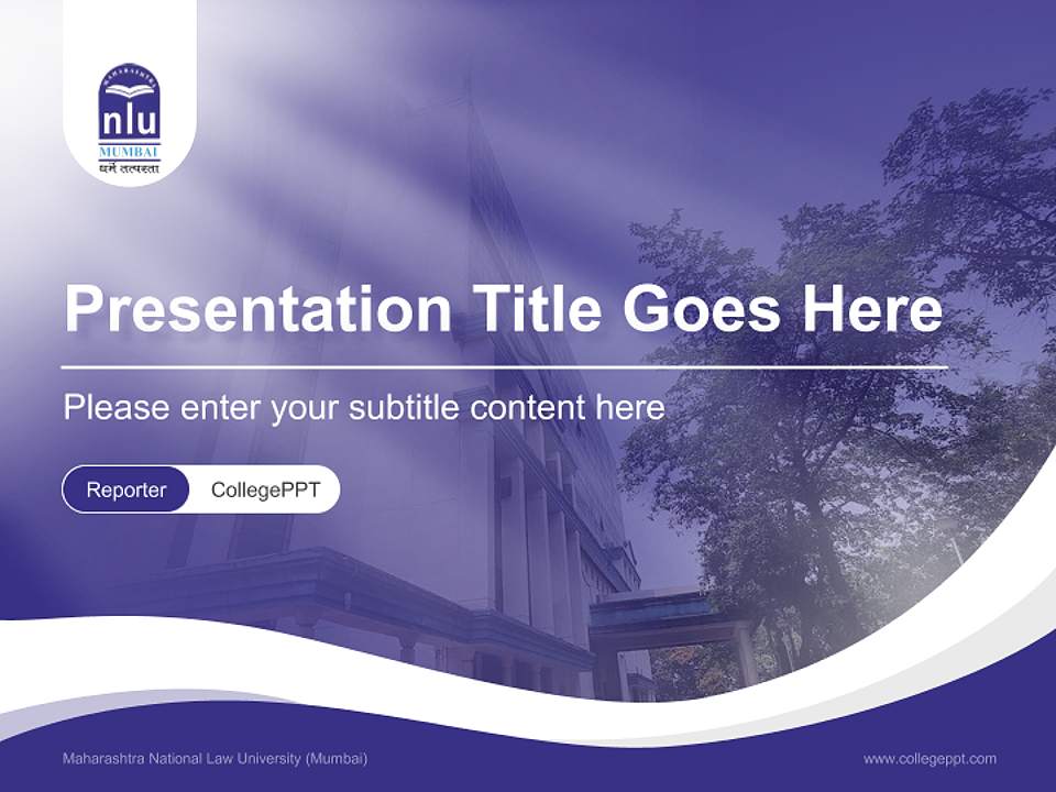 Maharashtra National Law University (Mumbai) Lecture Sharing and Networking Event PPT Template4:3 ratio PPT effect preview image4