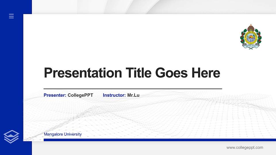 Mangalore University Thesis Proposal/Graduation Defense PPT Template16:9 ratio PPT effect preview image