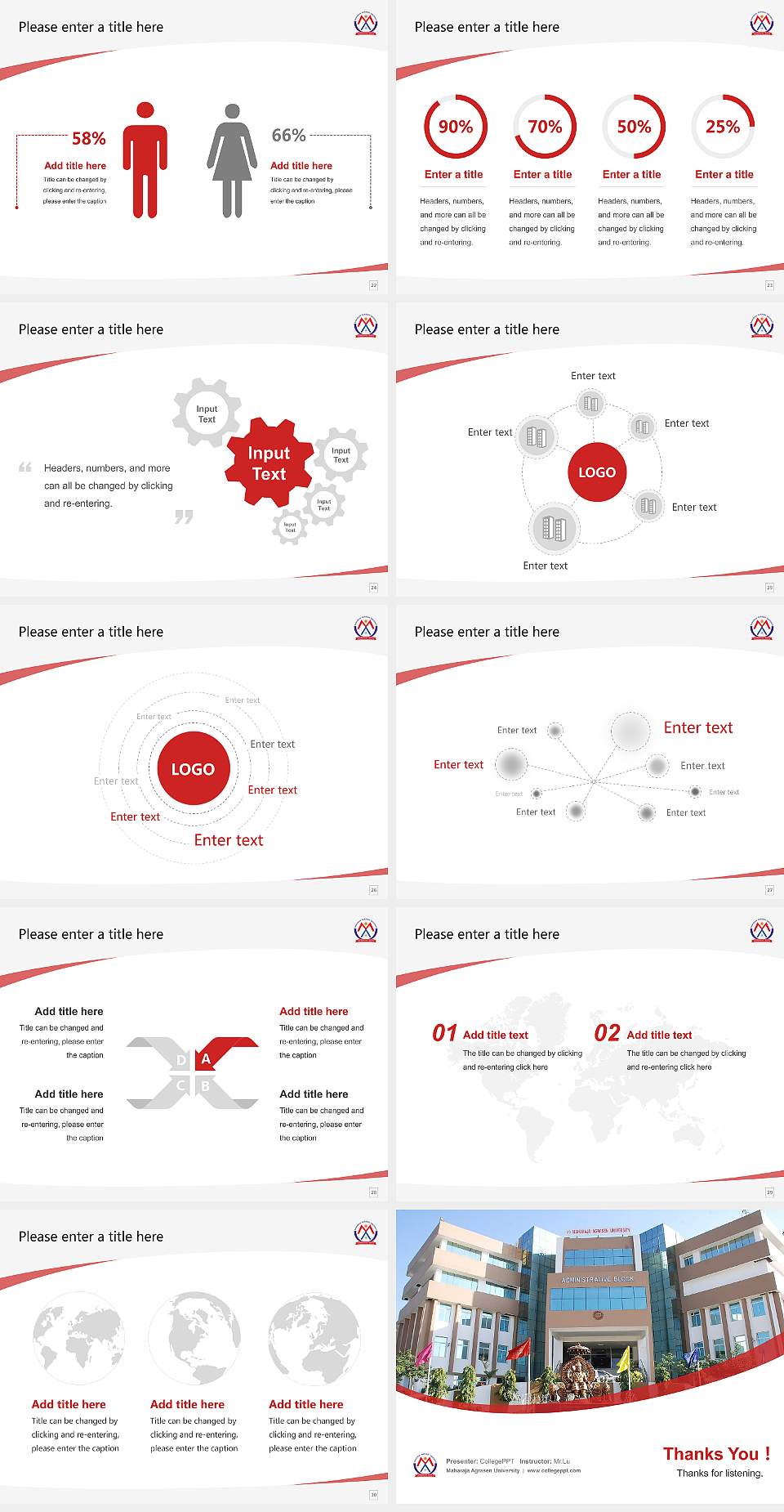 Maharaja Agrasen University Course/Courseware Creation PPT Template4:3 ratio PPT effect preview image4