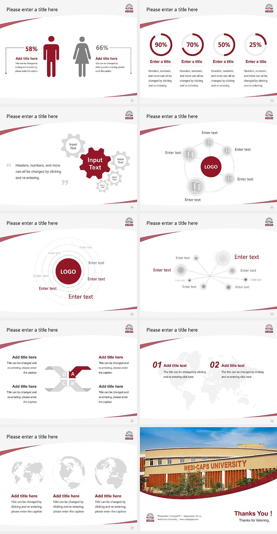 Medi-Caps University Course/Courseware Creation PPT Template4:3 ratio PPT effect preview image4