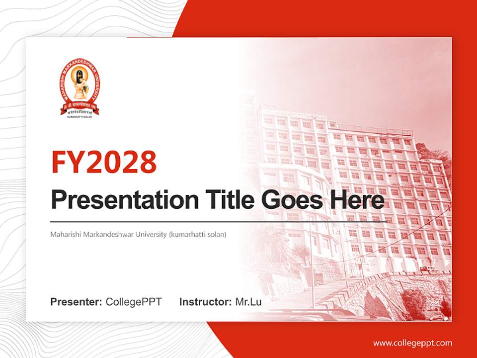 Maharishi Markandeshwar University (kumarhatti solan) Academic Presentation/Research Findings Report PPT Template4:3 ratio PPT effect preview image5