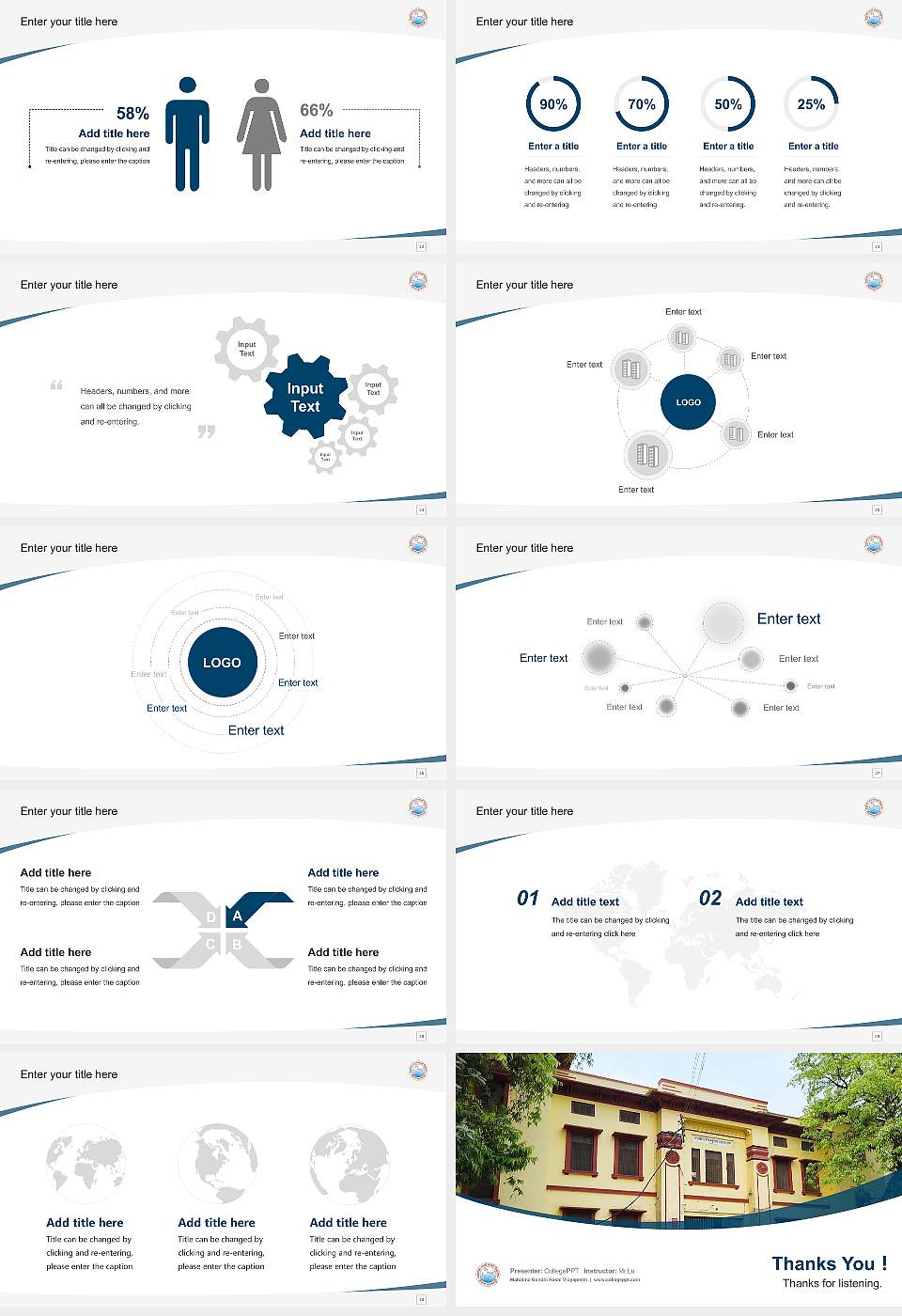 Mahatma Gandhi Kashi Vidyapeeth Course/Courseware Creation PPT Template16:9 ratio PPT effect preview image4
