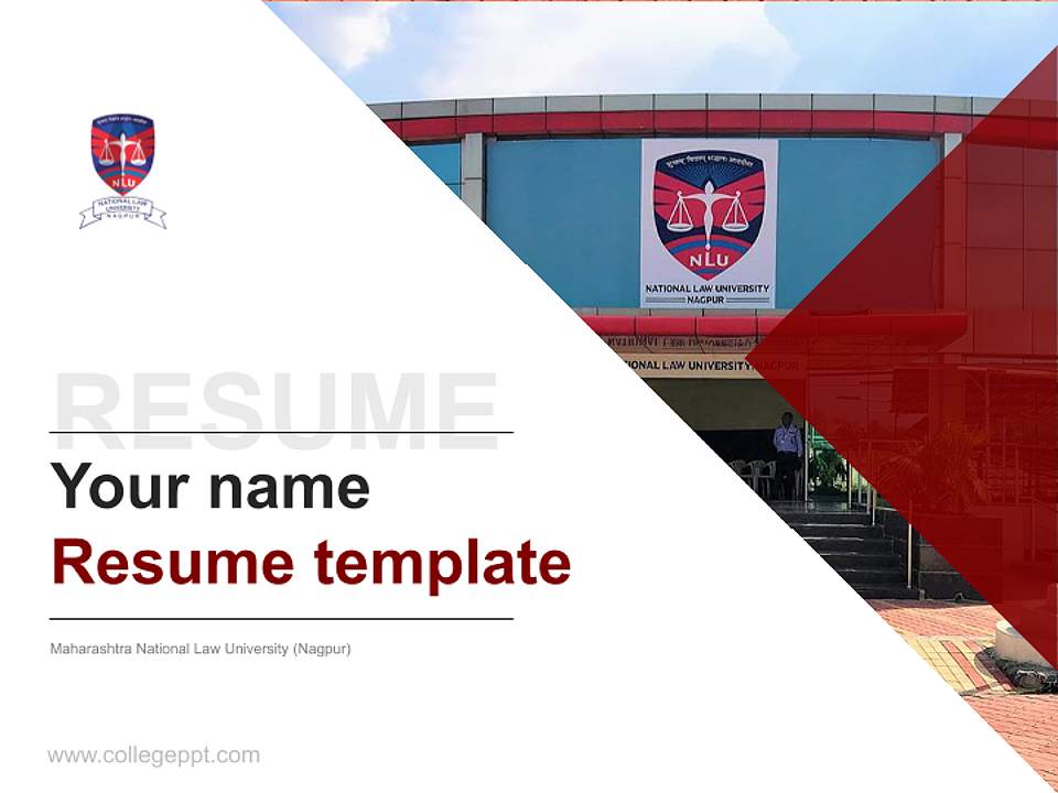 Maharashtra National Law University (Nagpur) Resume PPT Template4:3 ratio PPT effect preview image5
