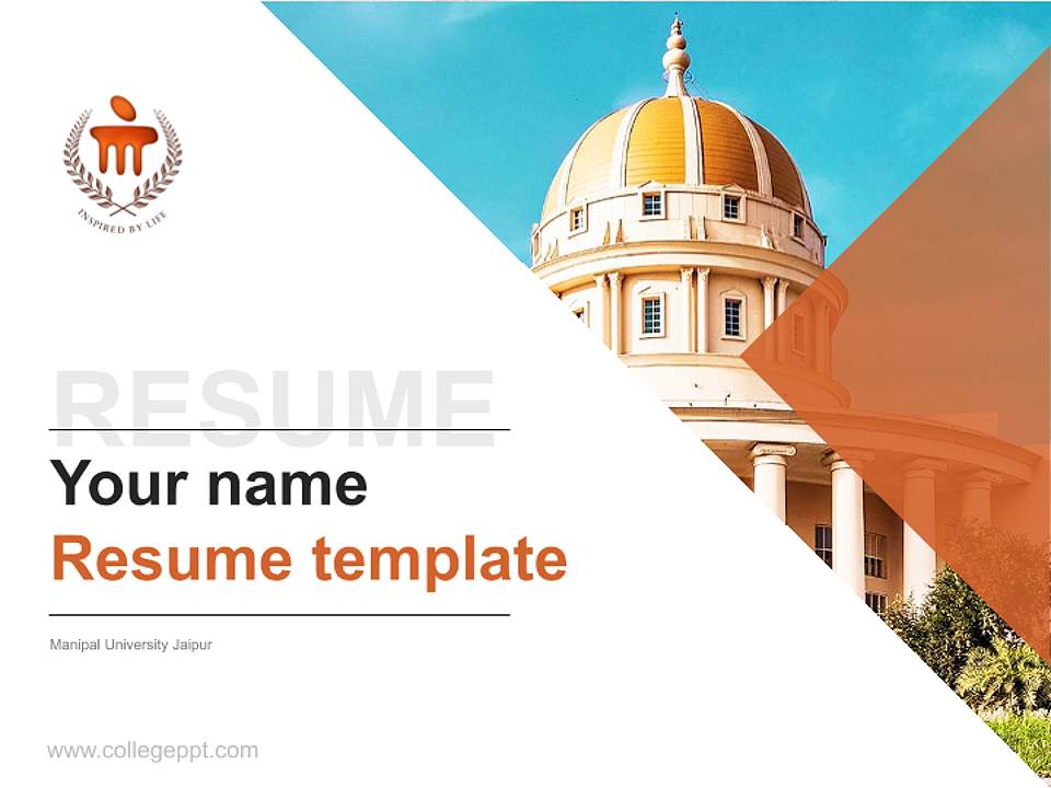 Manipal University Jaipur Resume PPT Template4:3 ratio PPT effect preview image5