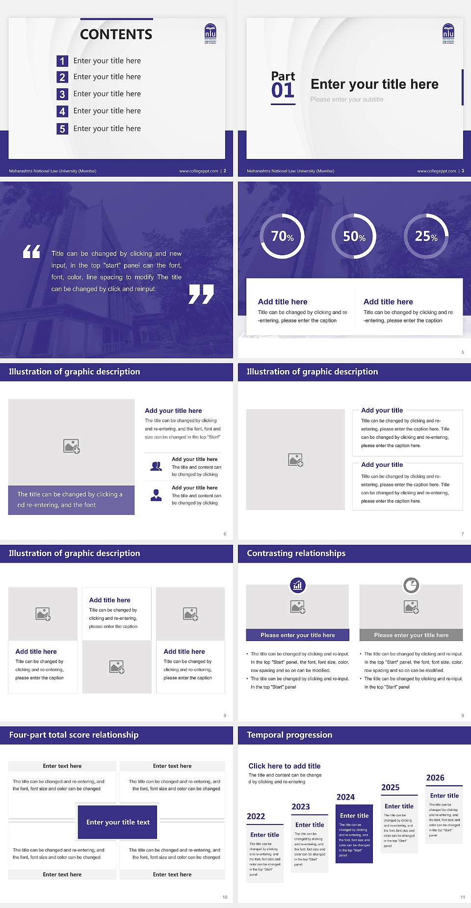 Maharashtra National Law University (Mumbai) Thesis Proposal/Graduation Defense PPT Template4:3 ratio PPT effect preview image2