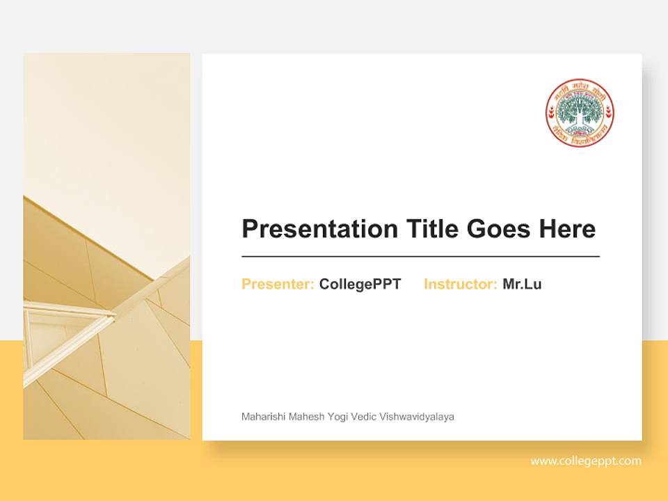 Maharishi Mahesh Yogi Vedic Vishwavidyalaya General PPT Template4:3 ratio PPT effect preview image6
