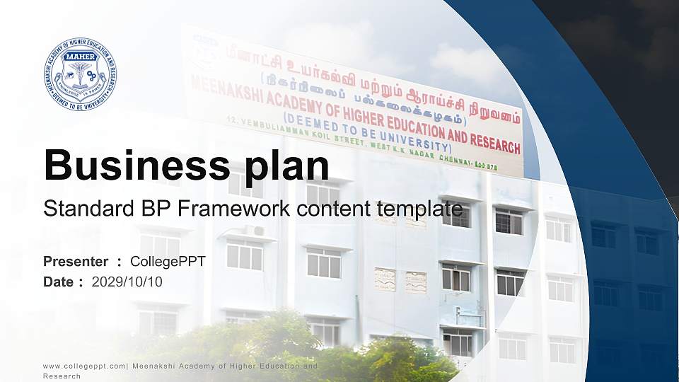 Meenakshi Academy of Higher Education and Research Competition/Entrepreneurship Contest PPT Template16:9 ratio PPT effect preview image