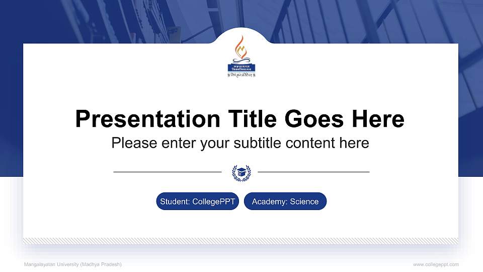 Mangalayatan University (Madhya Pradesh) National Scholarship Defense PPT Template16:9 ratio PPT effect preview image