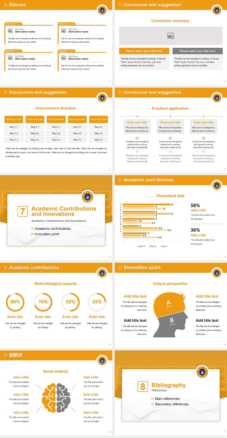 Maharaj Vinayak Global University Graduation Thesis Defense PPT Template4:3 ratio PPT effect preview image6