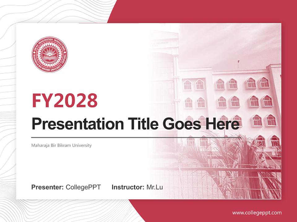 Maharaja Bir Bikram University Academic Presentation/Research Findings Report PPT Template4:3 ratio PPT effect preview image5